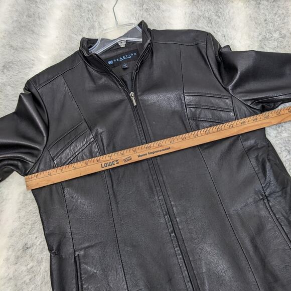 Kenneth Cole Reaction 100% Leather Jacket Black Size Large - Picture 9 of 14